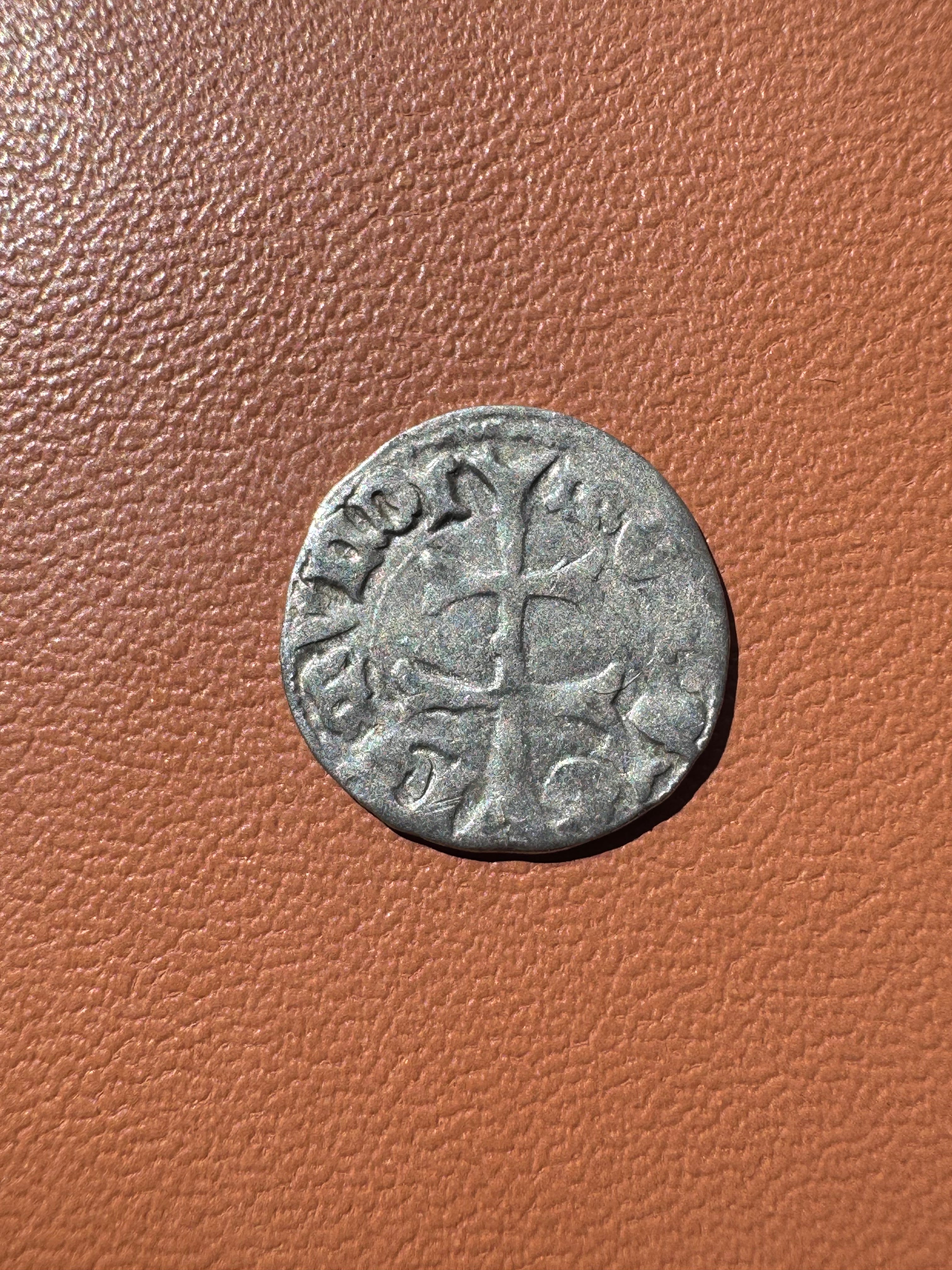 Węgry Zygmunt Luksemburski denar 1387-1437 - awers (krzyż)