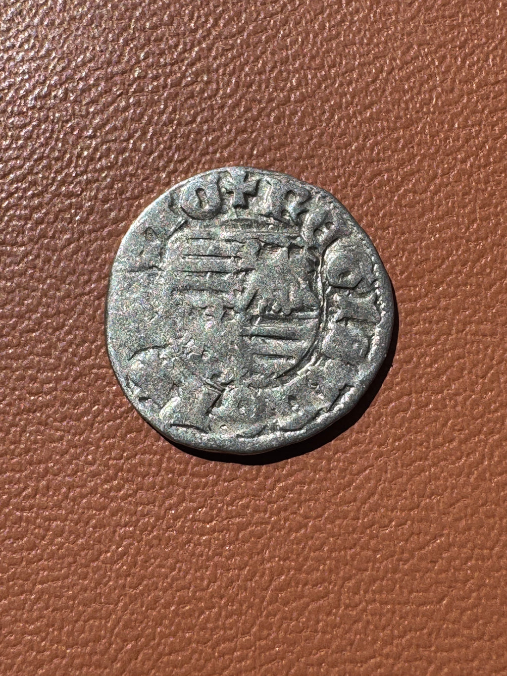 Węgry Zygmunt Luksemburski denar 1387-1437 - rewers (herb węgierski)