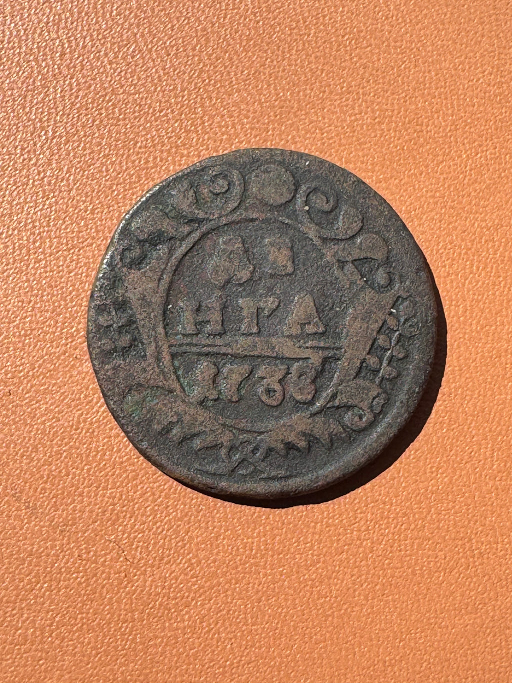 Rosja Anna Iwanowna dienga 1738 - awers (ДЕНГА 1738)