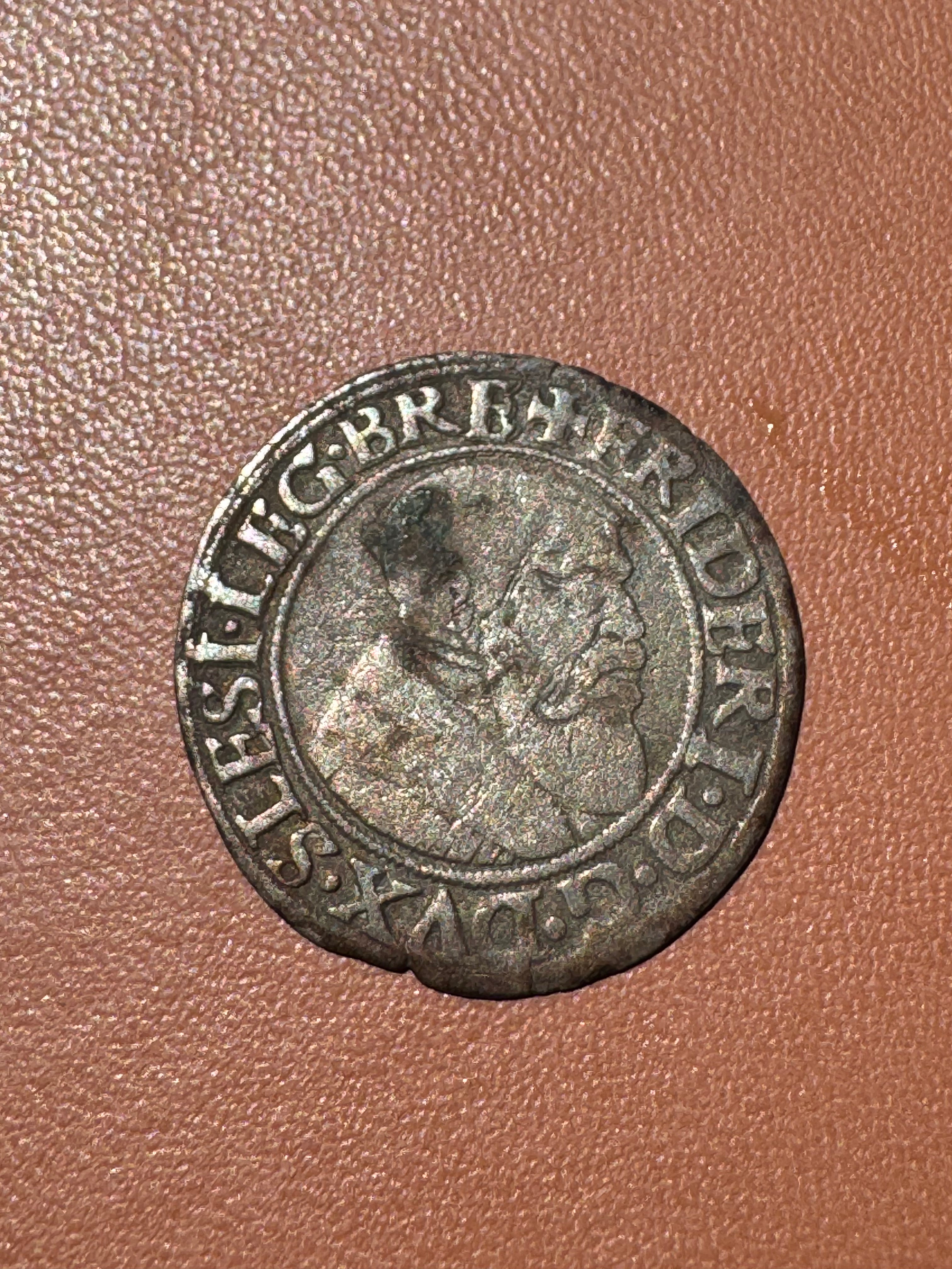 Śląsk Fryderyk II Legnicki grosz 1543 Brzeg - awers (FRIDER·D·G·BRES·LIG·SLES)