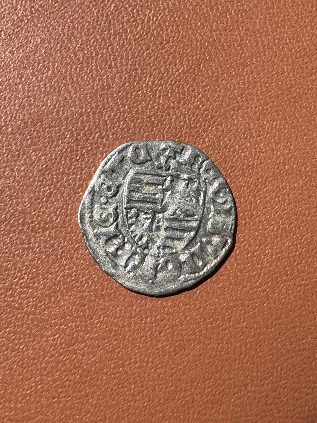 Węgry Zygmunt Luksemburski denar 1387-1437 - rewers (herb węgierski)