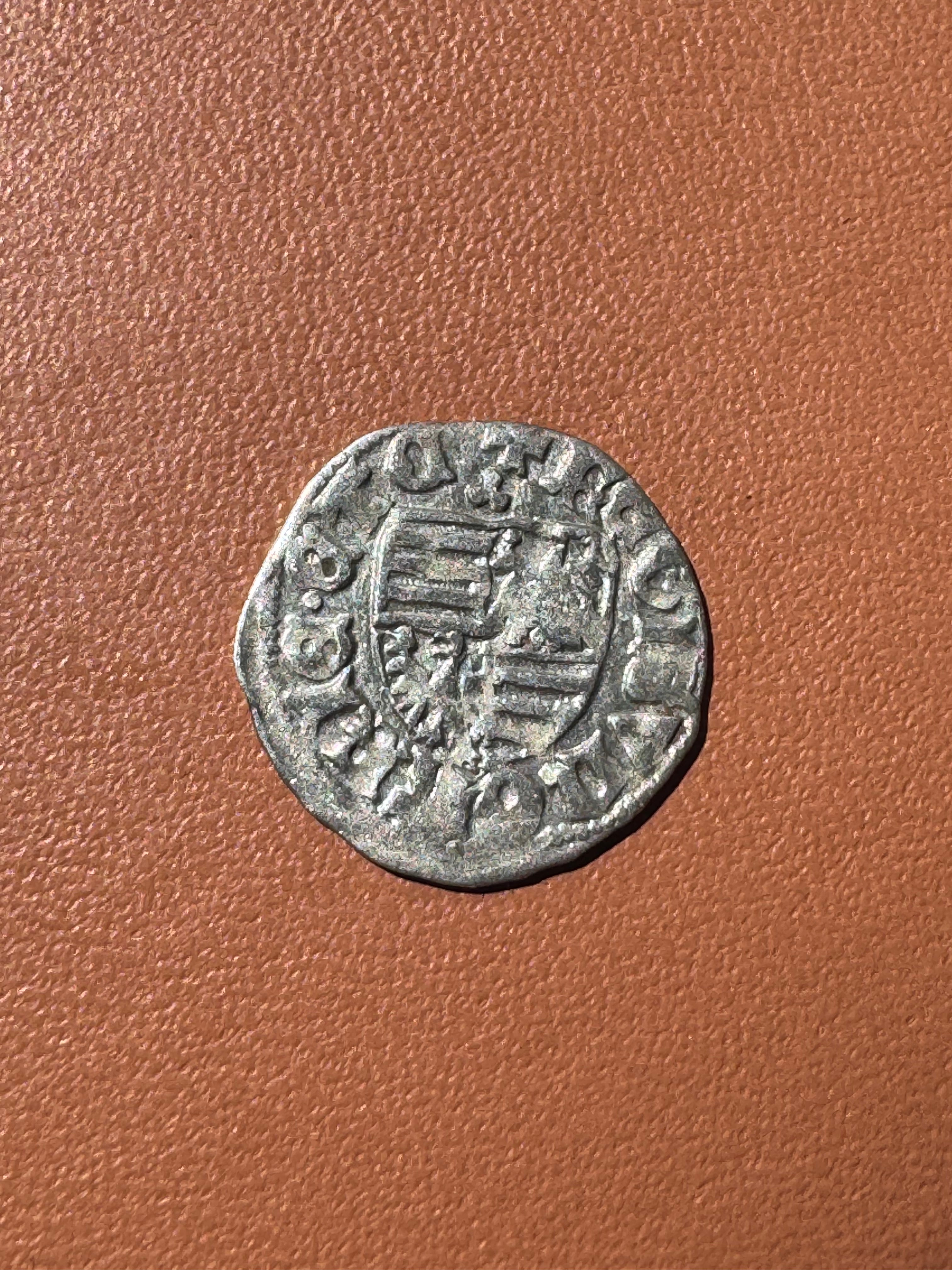 Węgry Zygmunt Luksemburski denar 1387-1437 - rewers (herb węgierski)