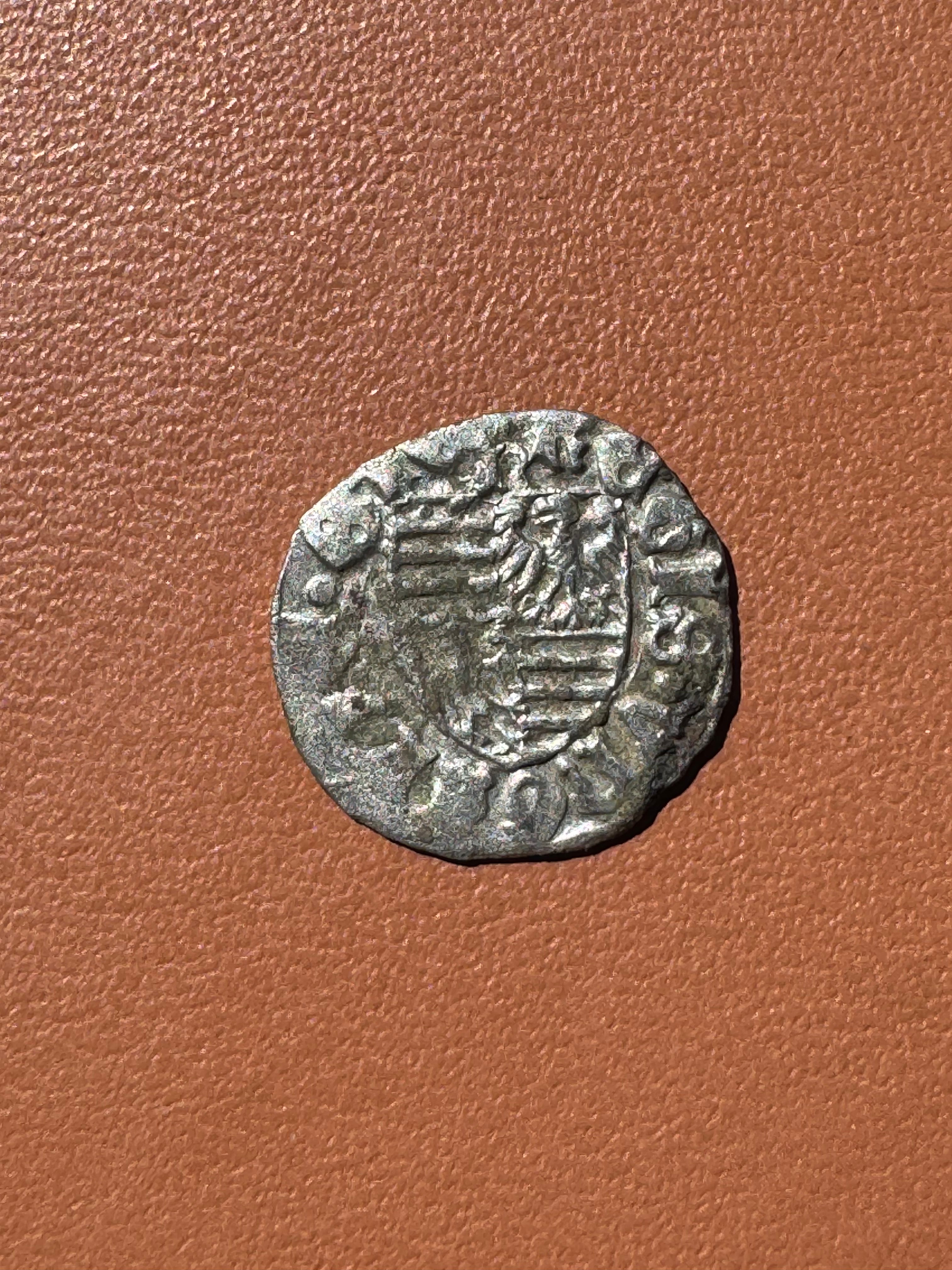 Węgry Zygmunt Luksemburski denar 1387-1437 - rewers (herb węgierski)