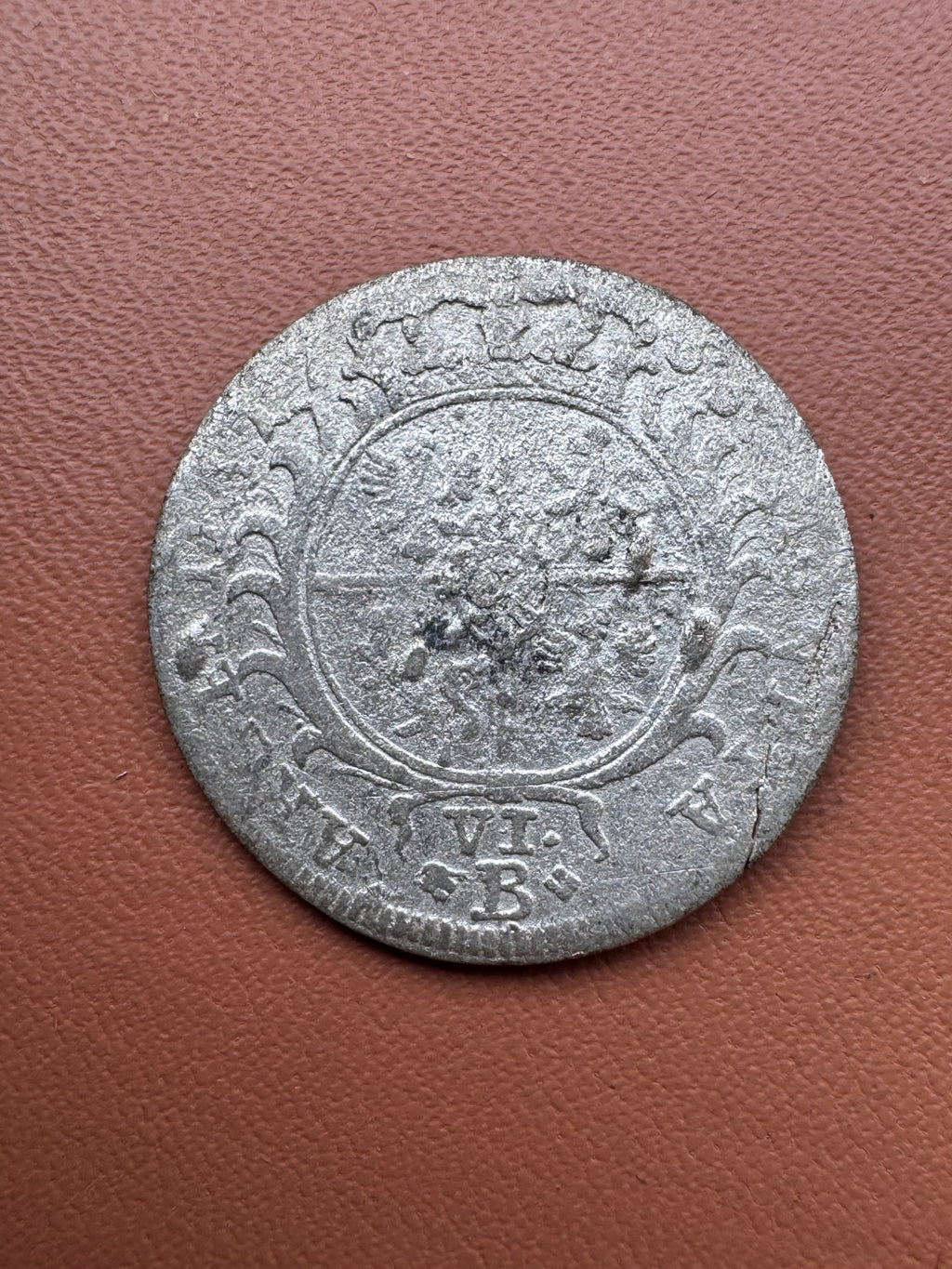 Fryderyk Wielki naśladownictwo szóstaka 1755 B Wrocław – rewers