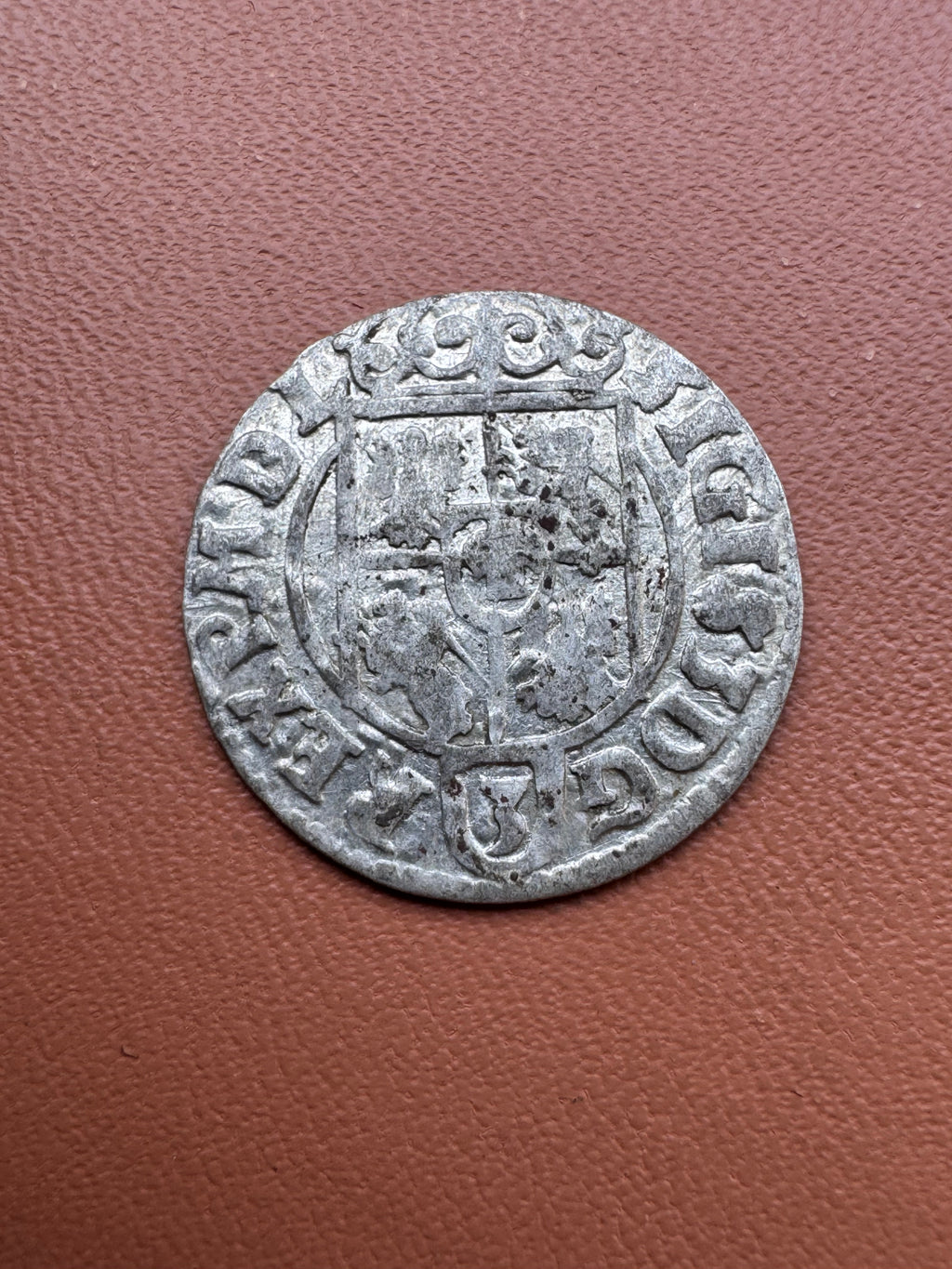 Zygmunt III Waza półtorak 1624 Bydgoszcz - rewers (tarcza herbowa, SIGIS·III·D·G)