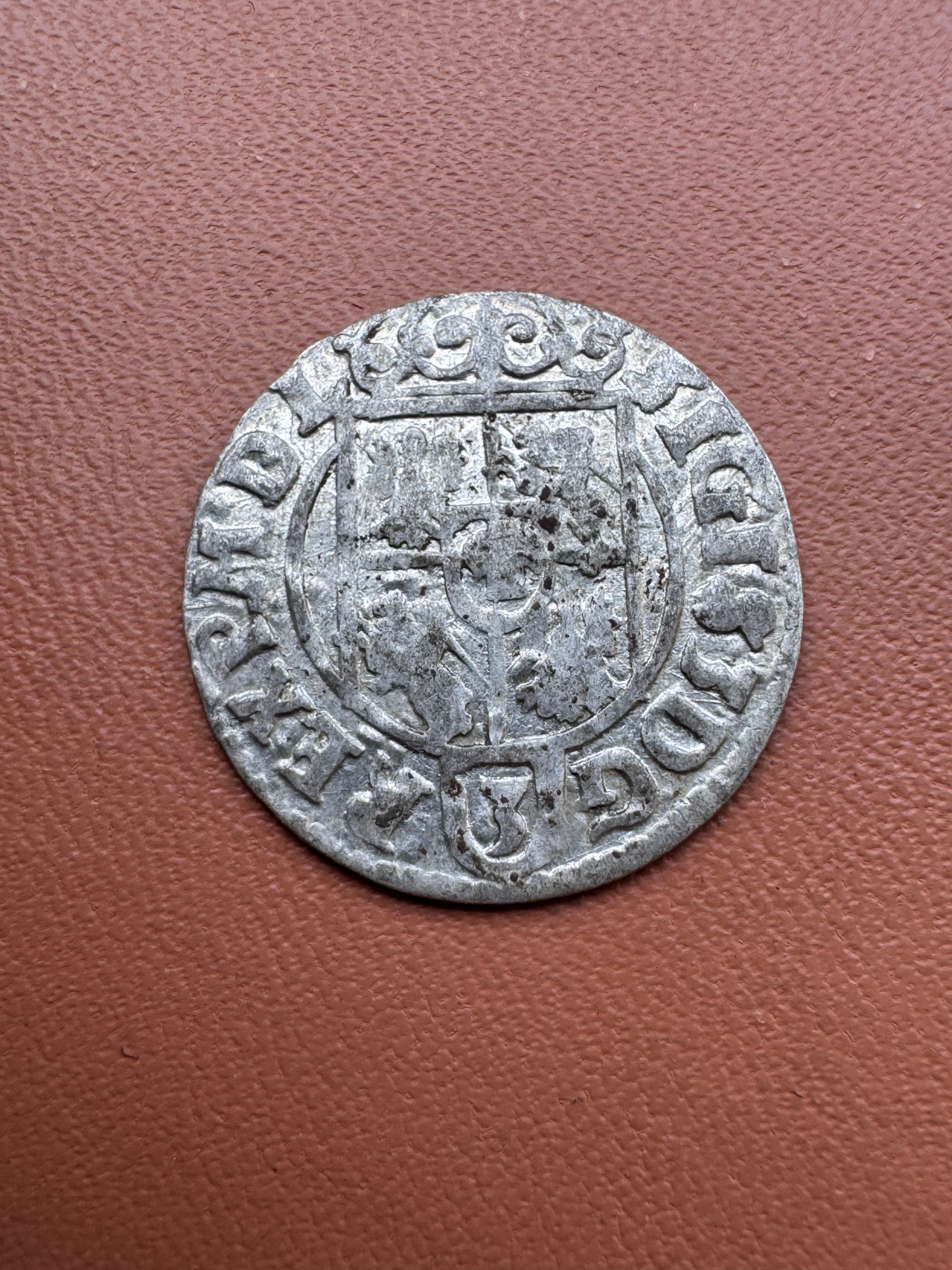 Zygmunt III Waza półtorak 1624 Bydgoszcz - rewers (tarcza herbowa, SIGIS·III·D·G)