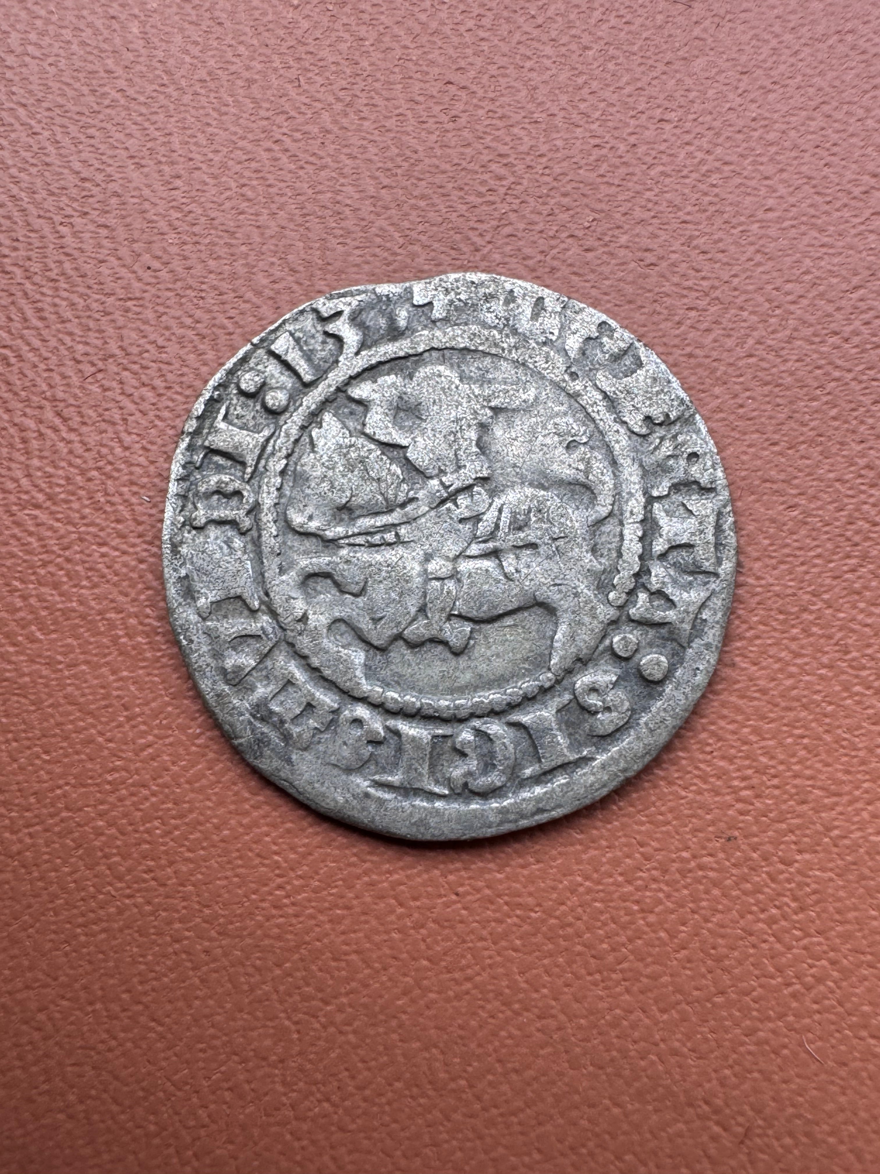 Zygmunt I Stary półgrosz 1513 Wilno – awers (Pogoń)