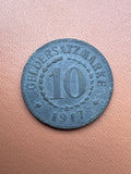 10 feningów 1917 Poznań Posen - awers (Geldersatzmarke 10 1917)