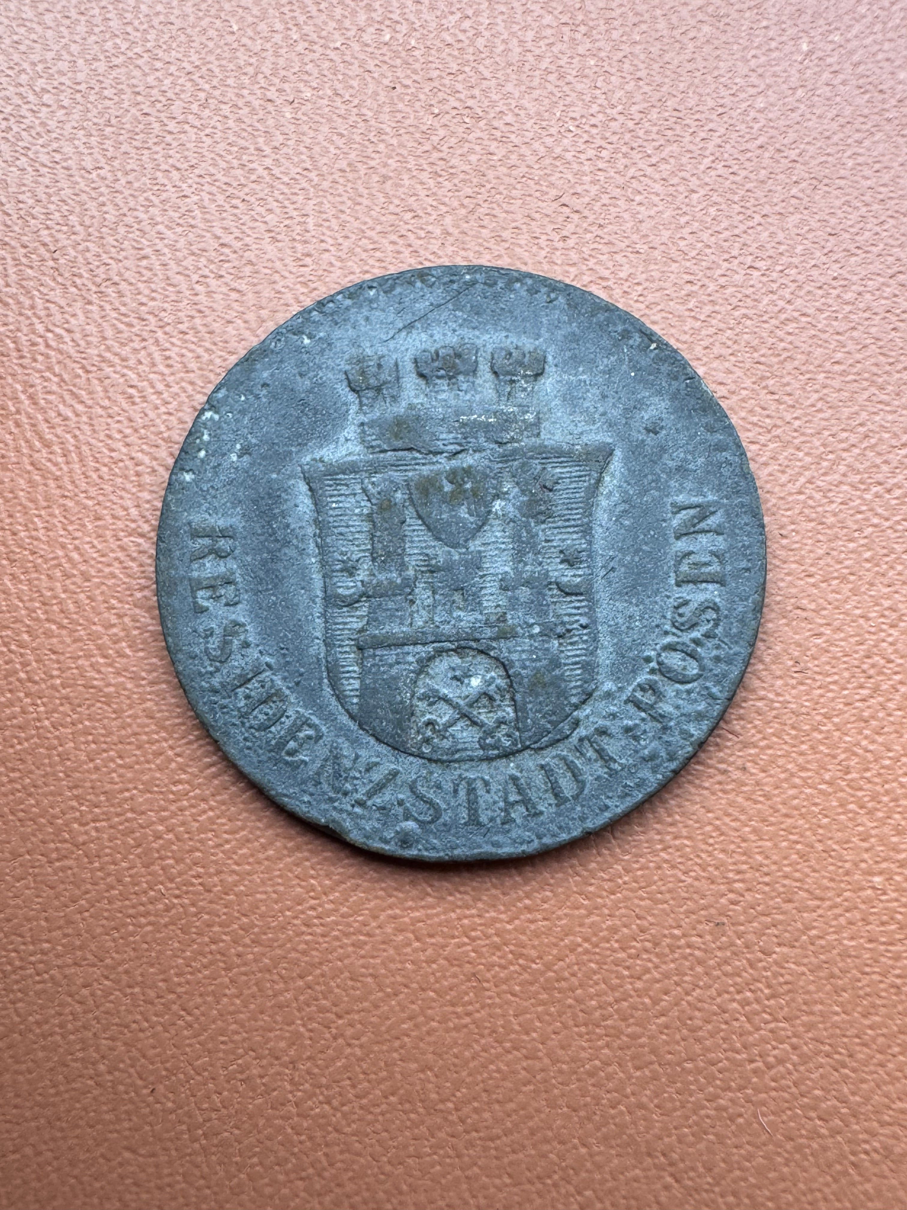 10 feningów 1917 Poznań Posen - rewers (Residenzstadt Posen herb)
