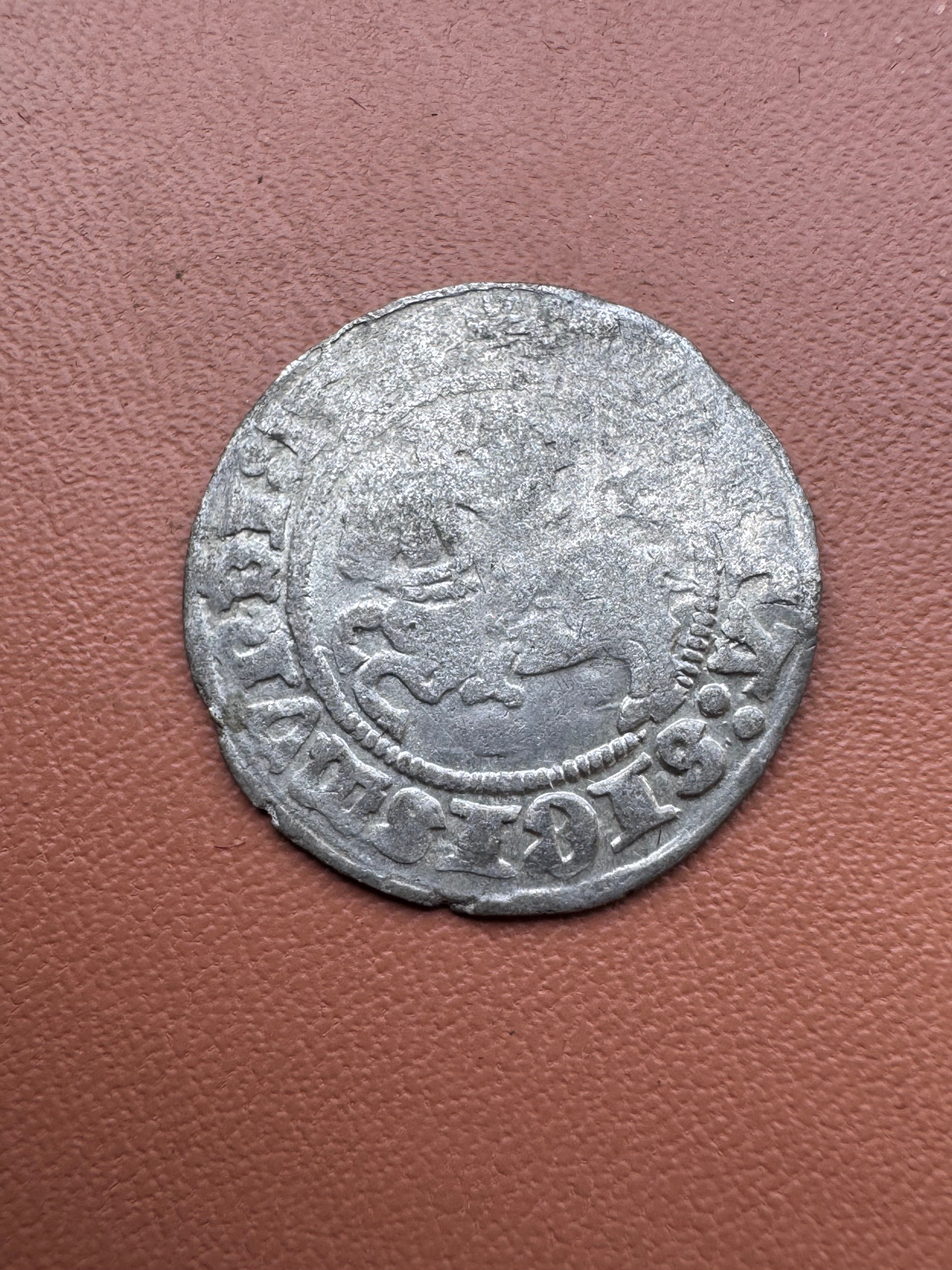 Zygmunt I Stary półgrosz 1514 Wilno – awers (Pogoń)