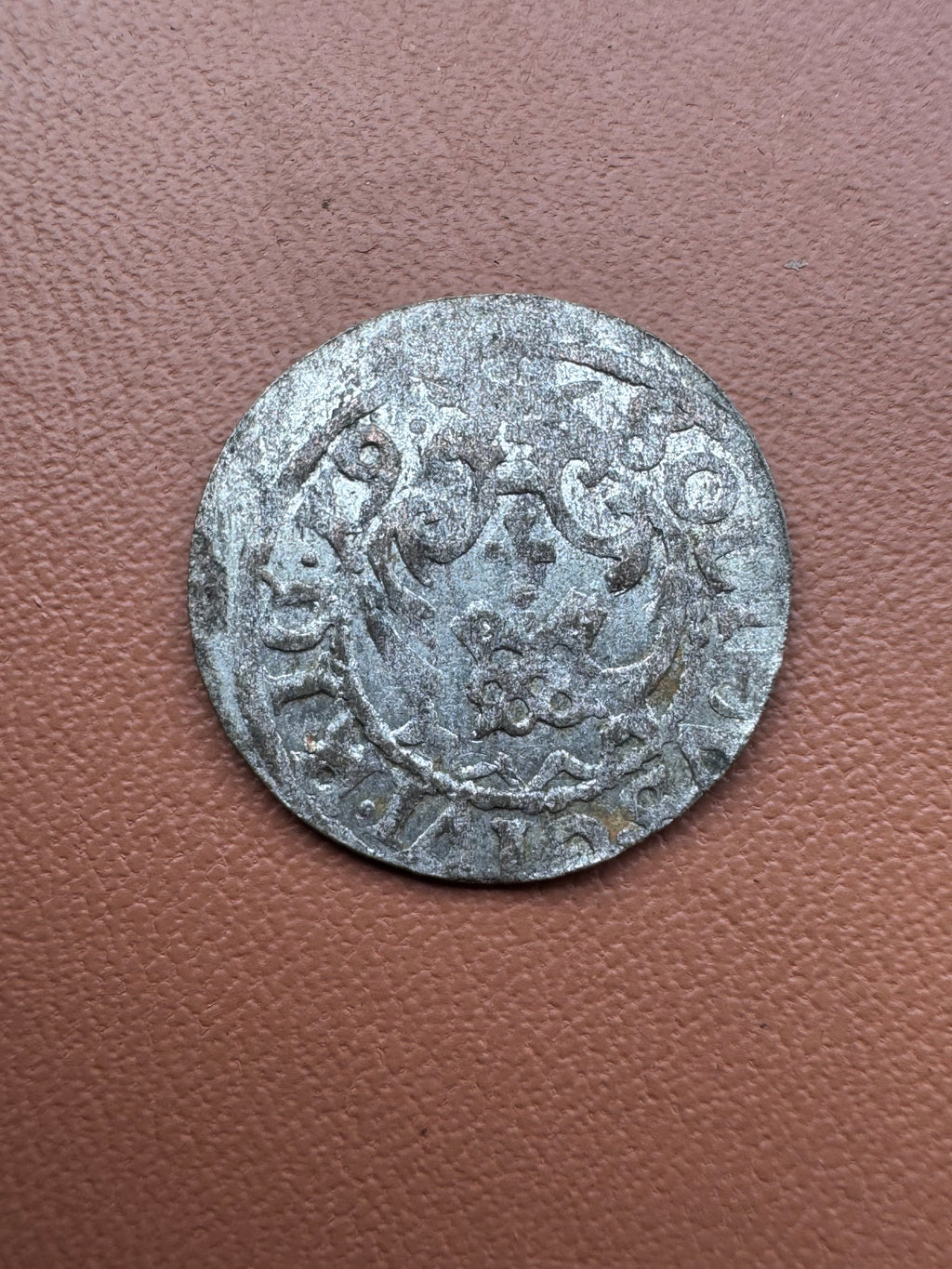 Zygmunt III Waza szeląg 1619 Ryga – rewers (herb Rygi)