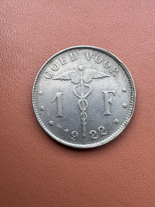 Belgia 1 frank 1922 - rewers