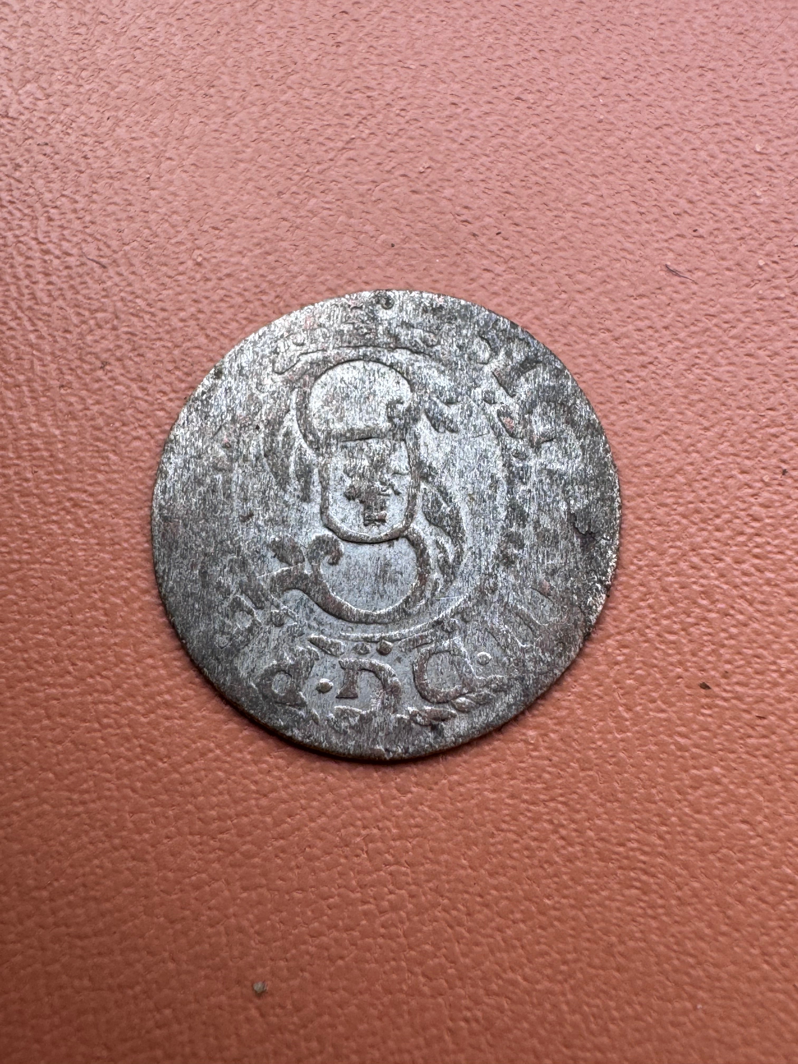 Zygmunt III Waza szeląg 1618 Ryga – awers