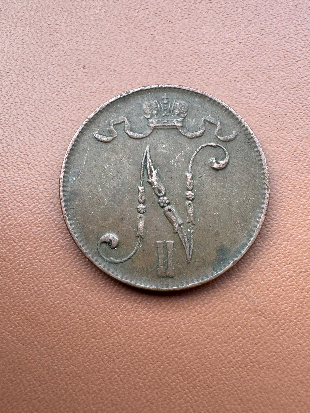 Finlandia Mikołaj II 5 pennia 1916 - awers