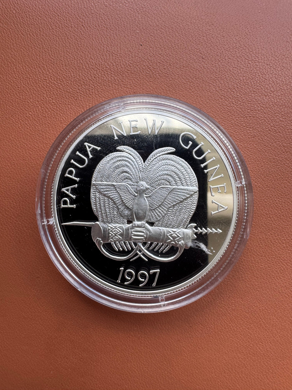 Awers – Papua New Guinea, rajski ptak, herb, rok 1997