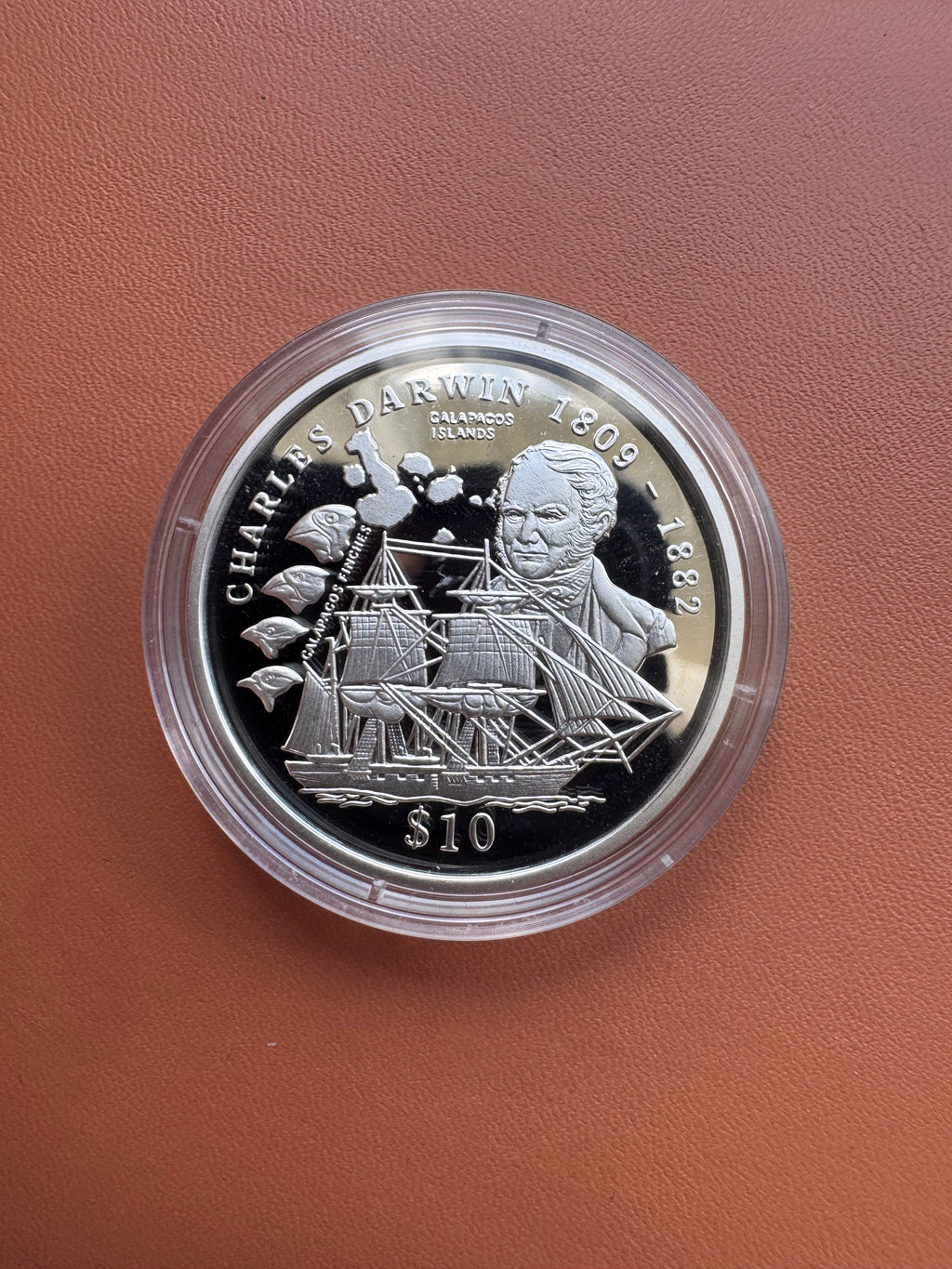 Rewers – Charles Darwin 1809-1882, HMS Beagle, Galapagos Islands, Galapagos Finches, $10, 1999