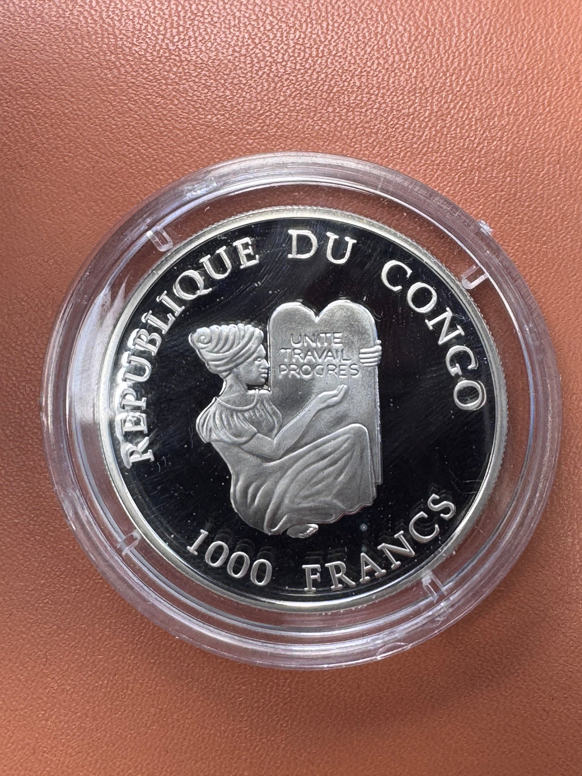 Awers – Republique du Congo, 1000 Francs, Unié Travail Progrès